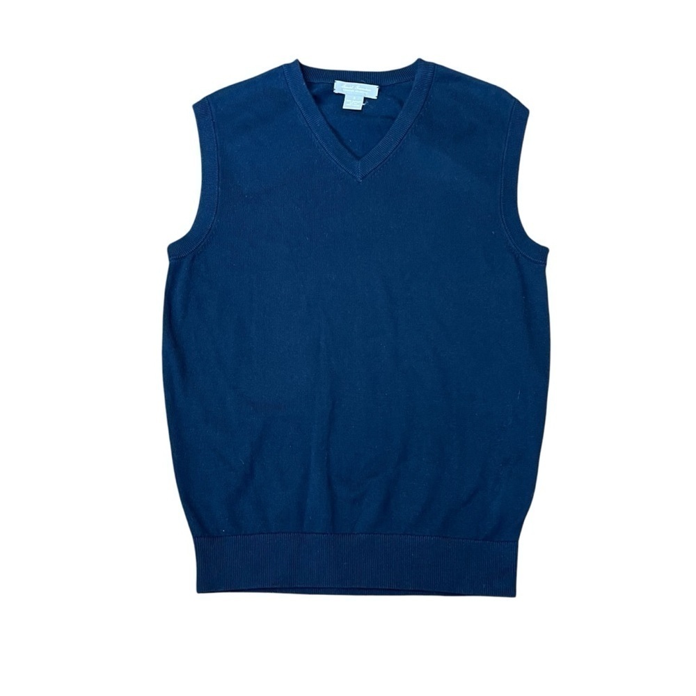 Daniel Cremieux Men’s 100% Supima Cotton Sweater Vest V-Neck Navy Pullover Small